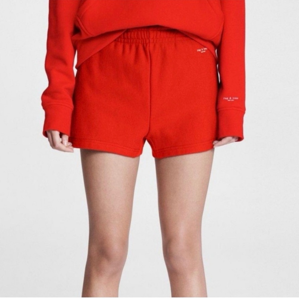 RAG & BONE City Mini Terry Sweatshort Red XXS